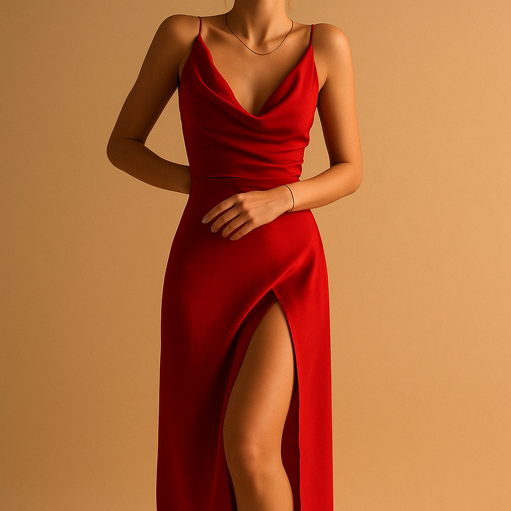 Elegant maxi dress with V-neck for women | Scarlett